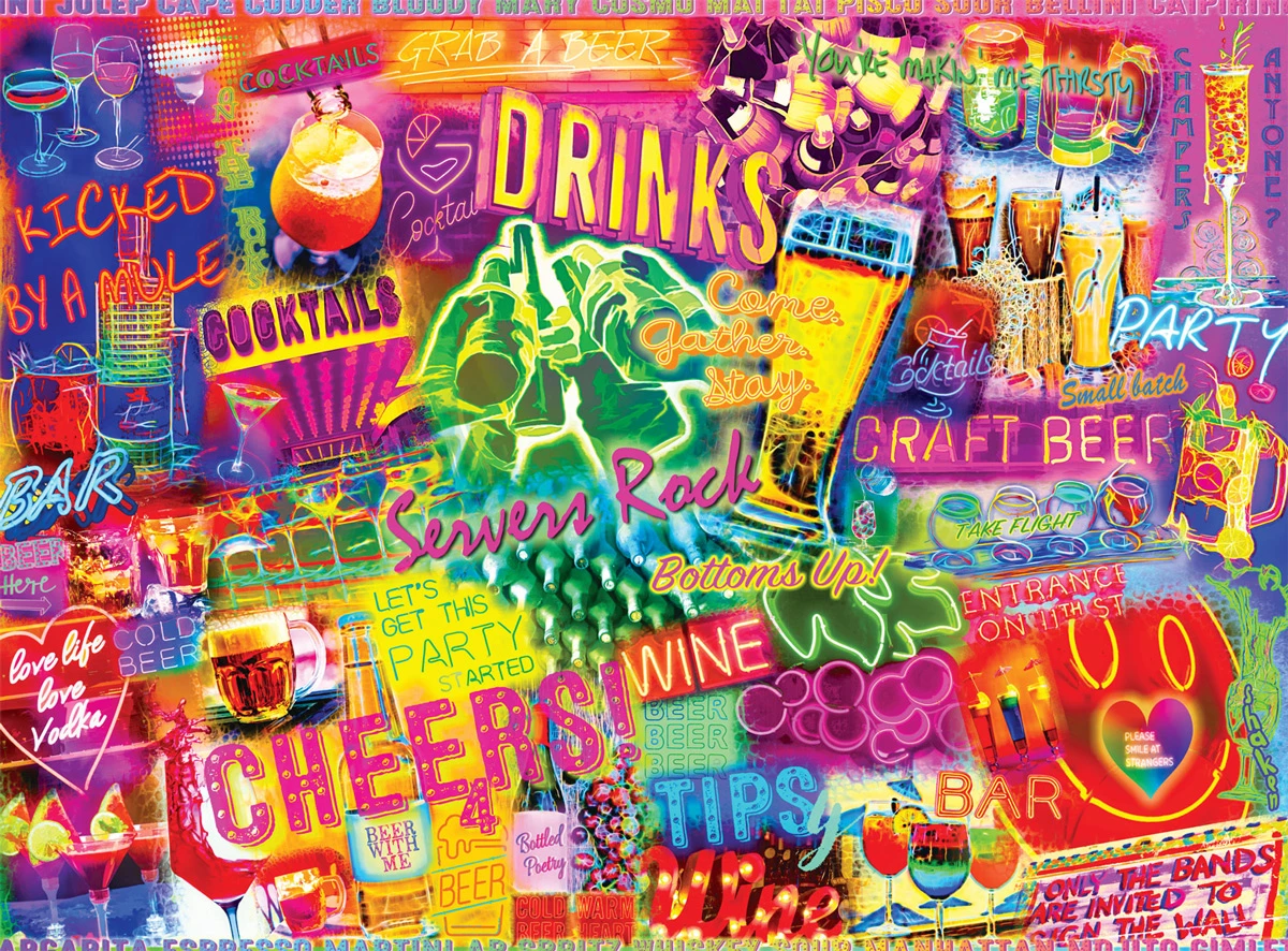 Best Pirce π Buffalo Games 1000 Pieces Neon Drinks π