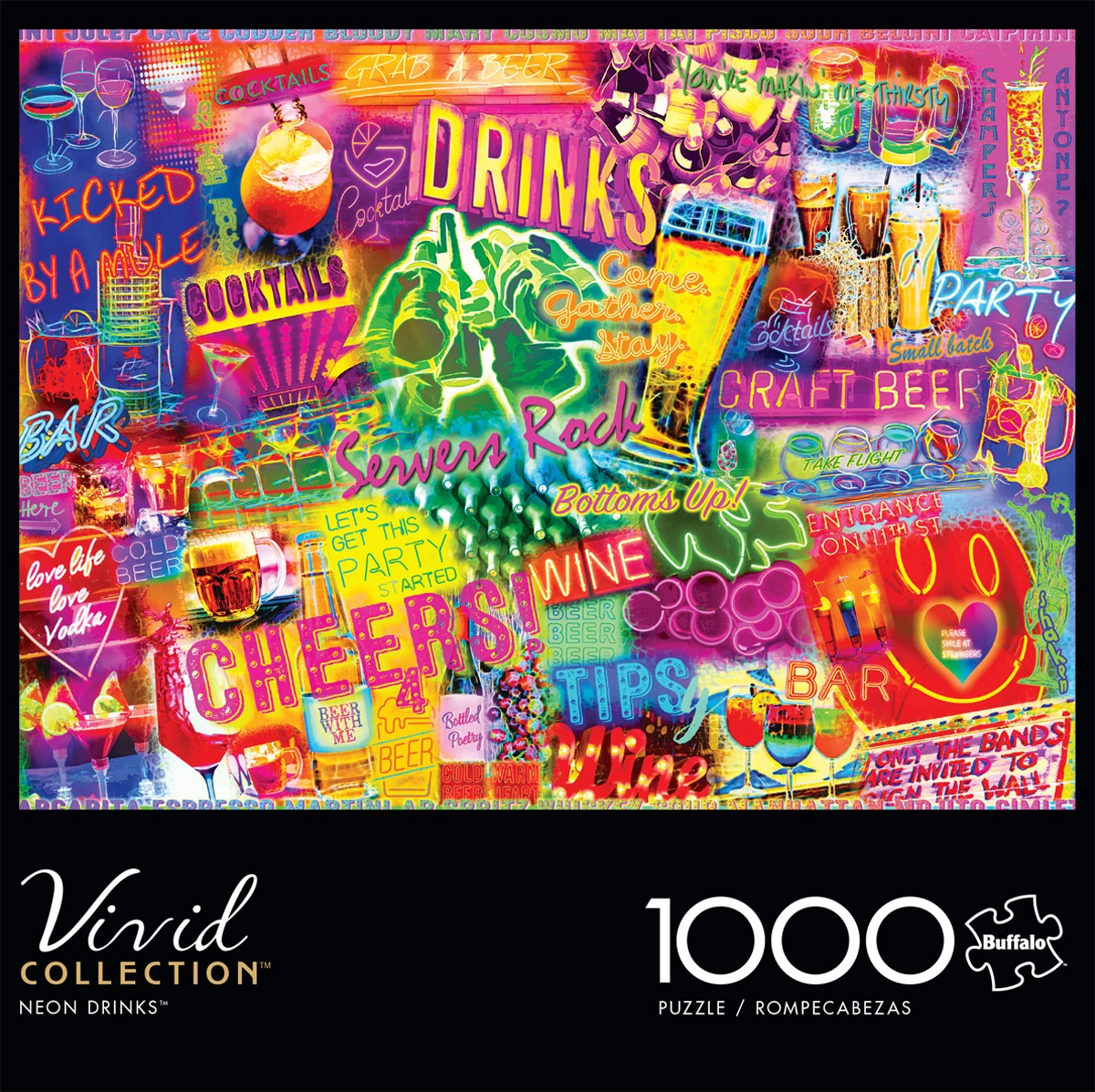 Best Pirce π Buffalo Games 1000 Pieces Neon Drinks π - Image 2