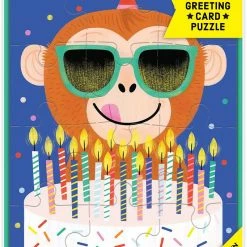 Best Pirce 🎁 Mudpuppy 12 Pieces Monkey Cake Greeting Card Puzzle 😉